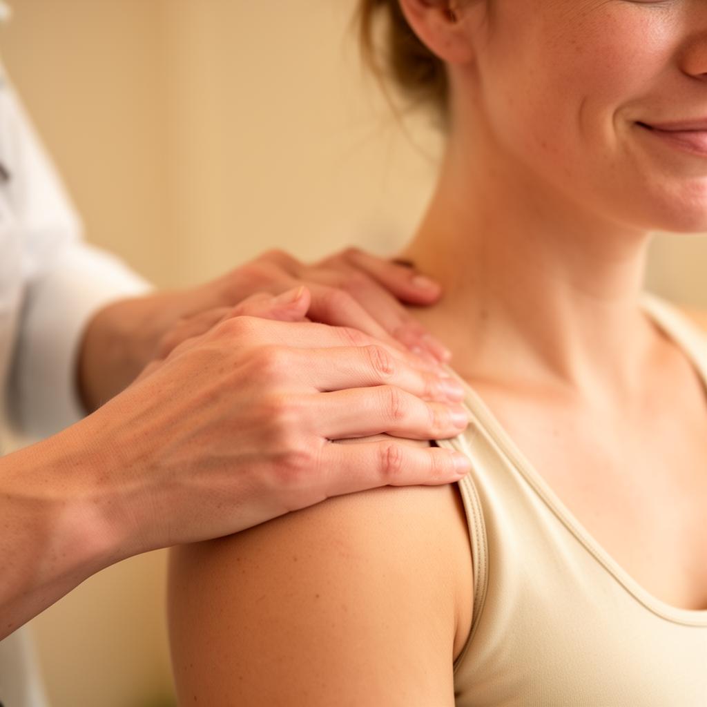 Nænsom skulderbehandling hos fysioterapeut